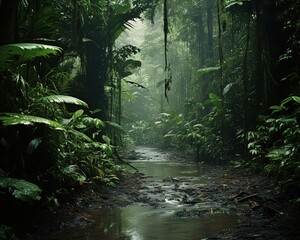 Beautiful lush rainforests in Central America.