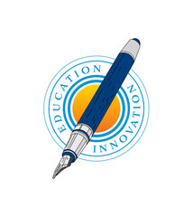 education and innovation concept around the circle. education, innovation, pen concept