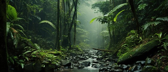 Beautiful lush rainforests in Central America. - obrazy, fototapety, plakaty