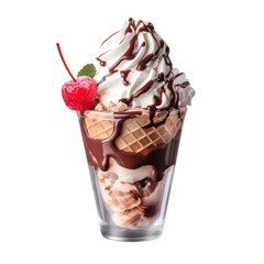 chocolate ice cream frappe, transparent background