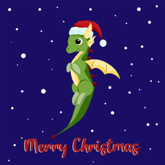 Christmas card with dragon