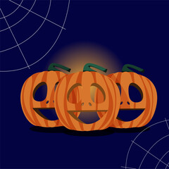 Halloween card with pumpkins