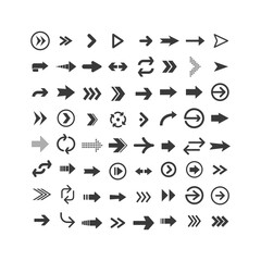 Arrow icon collection. Arrows simple flat icons.