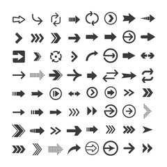 Arrow icon collection. Arrows simple flat icons.