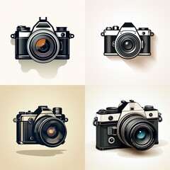 set of minimalistic camera icons