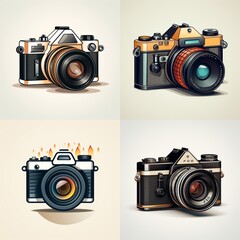 set of minimalistic camera icons
