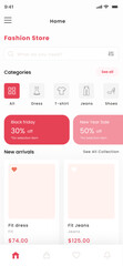 Fashion E-commerce, Clothes Shop and T-shirt Store Red App Ui Kit Template