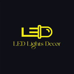 led lights and led wall logo design vector