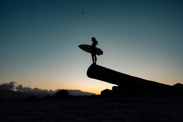 silhouette surfer