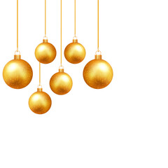 Golden christmas ball for christmas tree decoration ornament transparent png for social media poster and banners.