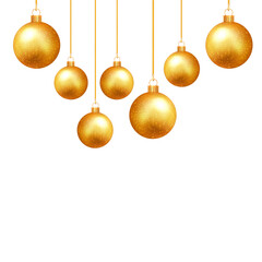 Golden christmas ball for christmas tree decoration ornament transparent png for social media poster and banners.