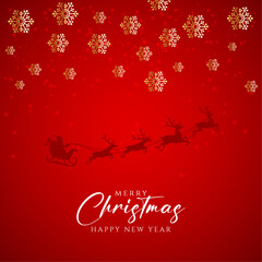 merry christmas red poster or banner background or social media wish cards for christmas and happy new year.