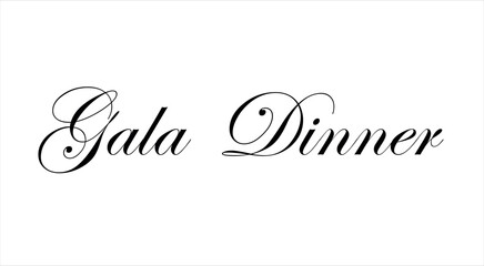 Gala Dinner Handwritten Inscription Hand Drawn Lettering Stock Illustration