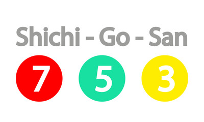 Shichi go san typography, vector art illustration.