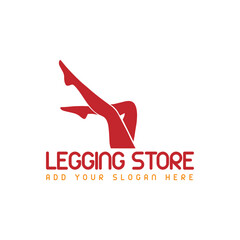 legging shop logo design vector