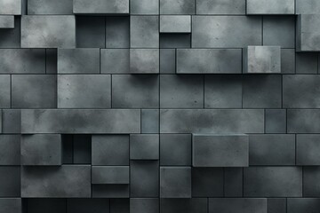 Background with tiled concrete wall, featuring futuristic polished blocks. Generative AI