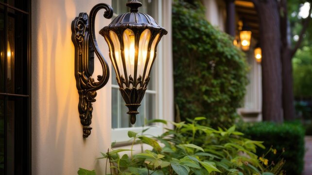 Outdoor sconces providing functional and decorative lighting for exterior spaces, enhancing the beauty and safety of outdoor areas