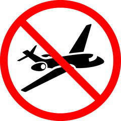 vector illustration of a plane ban on a transparent background