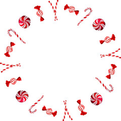 Christmas wreath illustration on transparent background.