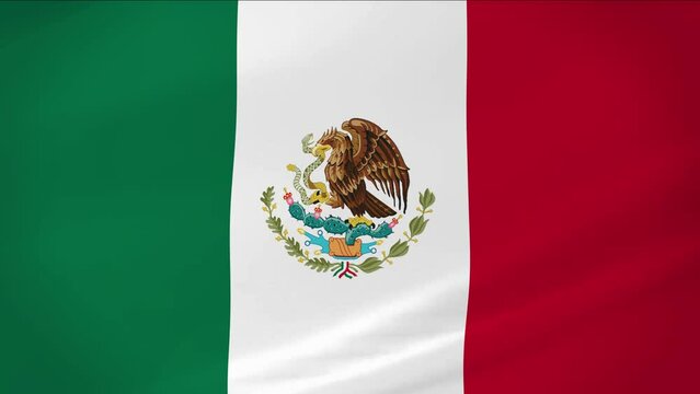 Mexico Waving Flag Realistic Animation Video