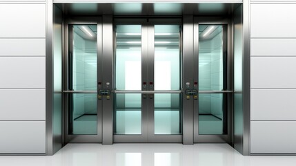 Elevator Swing Doors at business building.