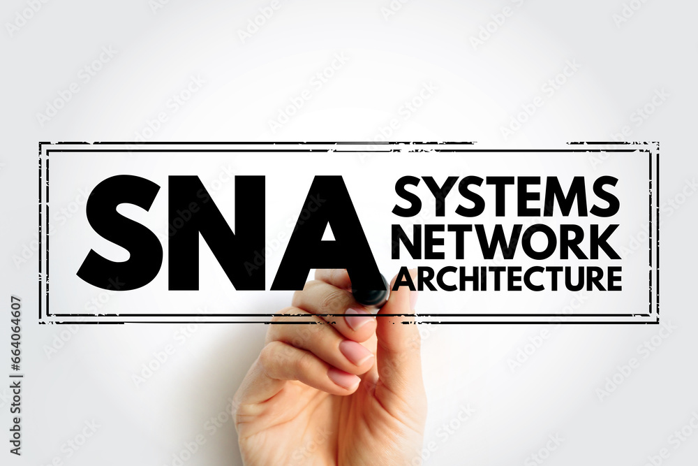 Aufkleber SNA Systems Network Architecture - complete protocol stack for interconnecting computers and their resources, acronym text stamp