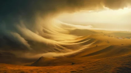 Gardinen Powerful tornado. Amazing landscape of a tornado over the desert. © Hanna