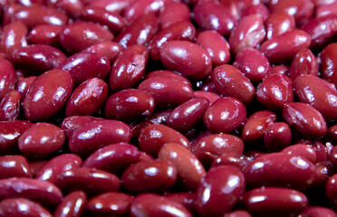 A close-up of boiled red beans
