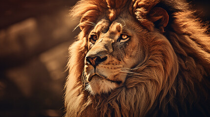 Naklejka premium leão magestoso animal de poder 