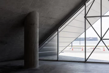 Fotobehang Abstract modern interior background with concrete pillar © evannovostro