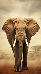 Fototapeta na wymiar Elefante sépia 