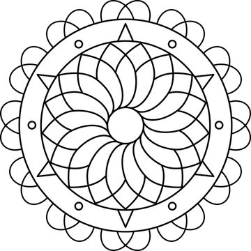 Diwali Rangoli Outline Element