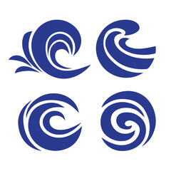 Fototapeta na wymiar Swirl Wave Basic Vector Logo Element Design