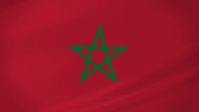 Morocco Waving Flag Realistic Animation Video