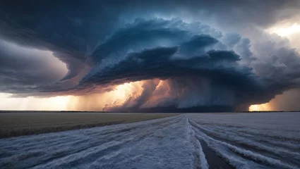 Muurstickers Epic dramatic storm cell in the Midwestern landscape © rolffimages