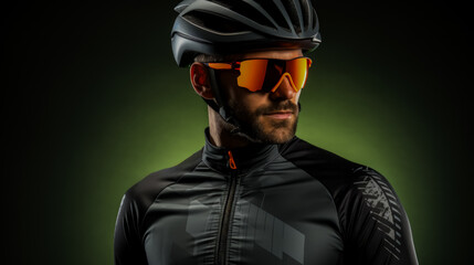 Winter bike commuting thermal wear collection isolated on a gradient background 