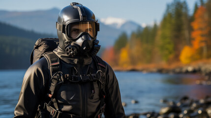 Wind-resistant thermal gear for watersports enthusiasts in icy conditions 