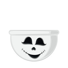 Colored halloween happy monster basket Vector illustration
