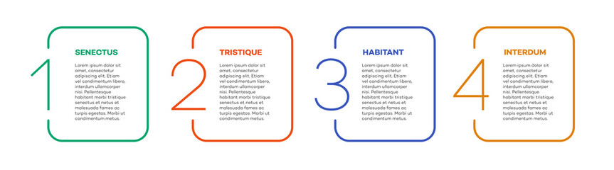 Infographic template vector timeline process 4 option or step gradient line color style for presentation 10 eps