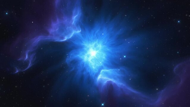 Luminous blue nebula with central starburst