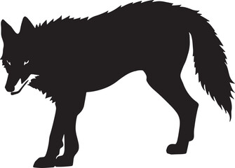 A black and white illustration of a wolf with a thick fur coat and sharp fangs. The wolf represents the pack, strong family bonds, and cooperation