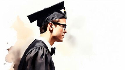 formando graduado aquarela   em fundo branco 