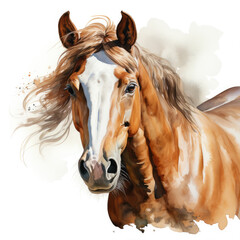 Waterco About Fall Flowers horse White Background illustration, Generative Ai