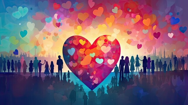 a heart of people around some hearts Generative AI