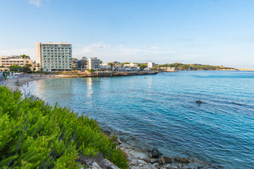 Obraz premium The beautiful coast with the turquoise water of the Mediterranean Sea and stunning cliffs of Cala Ratjada on Majorca Island, Spain