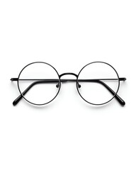 a pair of round black glasses