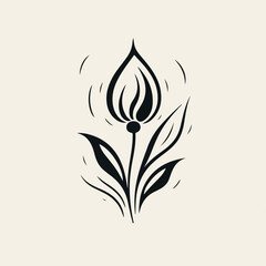 Tulips in cartoon, doodle style. 2d vector illustration in logo, icon style. AI Generative