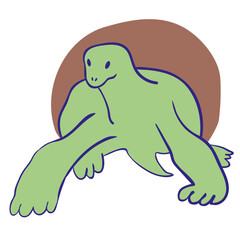 turtle in vector. wild animal in flat style. Template for poster logo icon for app website. Series of animal images in flat style