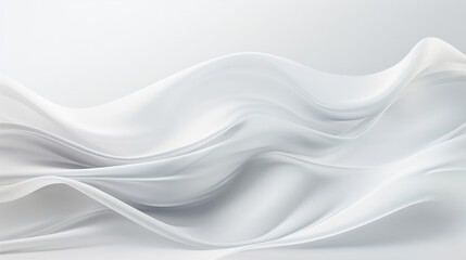 Fototapeta premium Soft wavy shape, gray and white abstract background