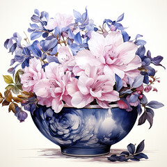 Waterco Bowl Of Beauty White Background illustration, Generative Ai